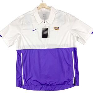 LSU‎ Tigers Pullover Half Zip Mens Large Purple NCAA Football Short Sleeve Nike
